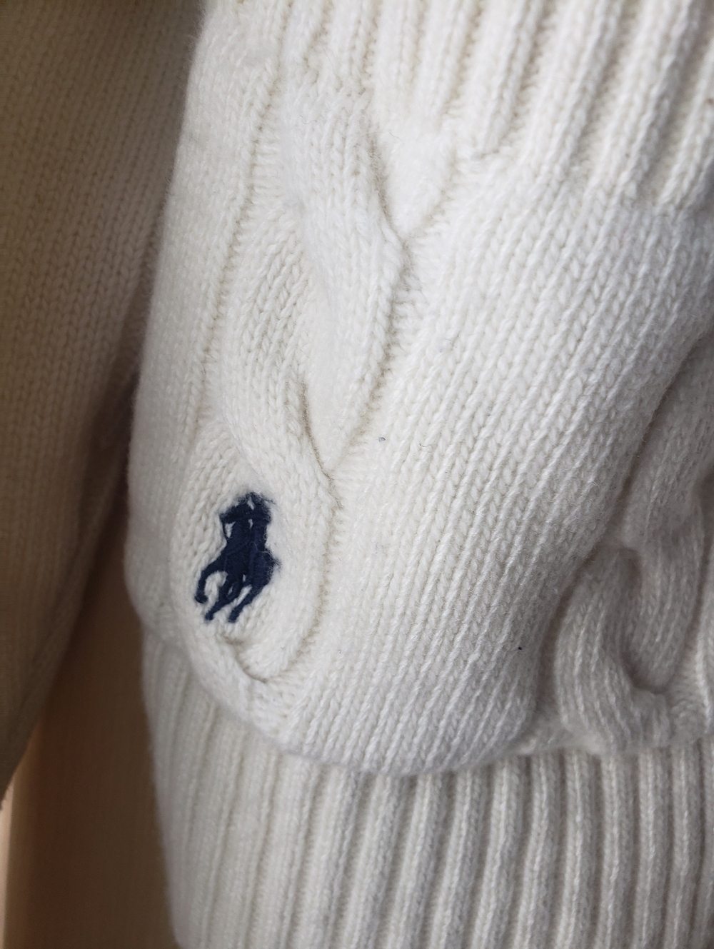 Ralph Lauren Wool Cashmere Blend Cable Knit Knit Button Cardigan - Picture 3 of 9